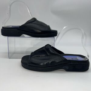 Keds Relaxed Fit Black Leather Slide w/Rubber Outsole Casual Sandal Size 7 1/2M